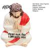 Christian Desktop Decoration Resin Jesus Figurine Sitting Christ Statue Handmade Religious Spiritual Companion Desk Ornament for Home Office