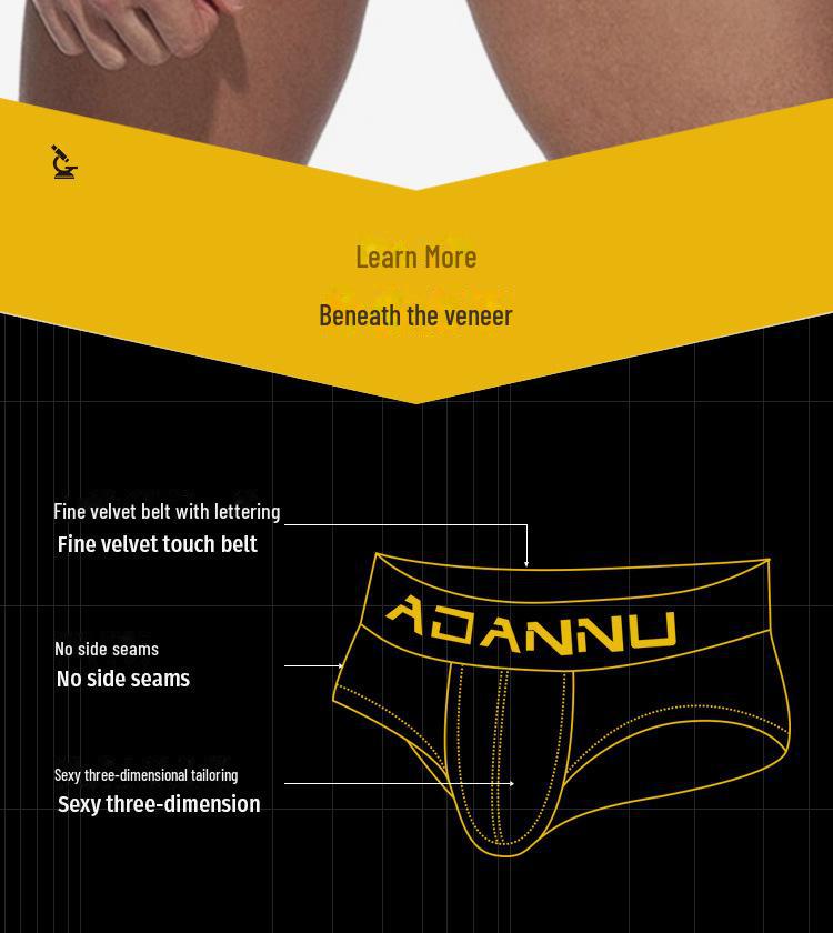 Trendy Herren-Slips aus Baumwolle mit niedriger Taille und atmungsaktivem U-Konvex-Beutel