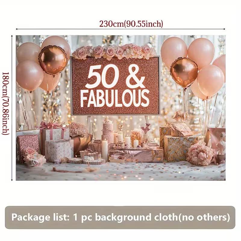 2D Milestone Birthday Banner, Rose Gold Party & Live Background