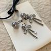 Imitation Pearl Stud Earrings for Women Temperament Bow Tassel Dangle Earring Korean Trendy Aesthetic Design Wedding Ear Jewelry