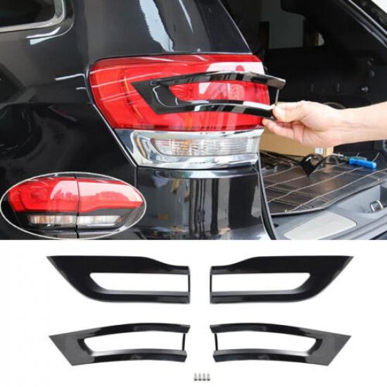 Gloss Black Tail Light Lamp Cover Trim Bezels For Jeep Grand Cherokee 2014-2020