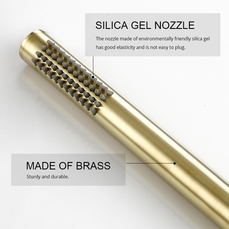 Bursh Gold Thermostatic Shower Faucet Set Bathroom System With Rain Handheld Wall Mount Luxury Mixer Tap With Conceal Diverter