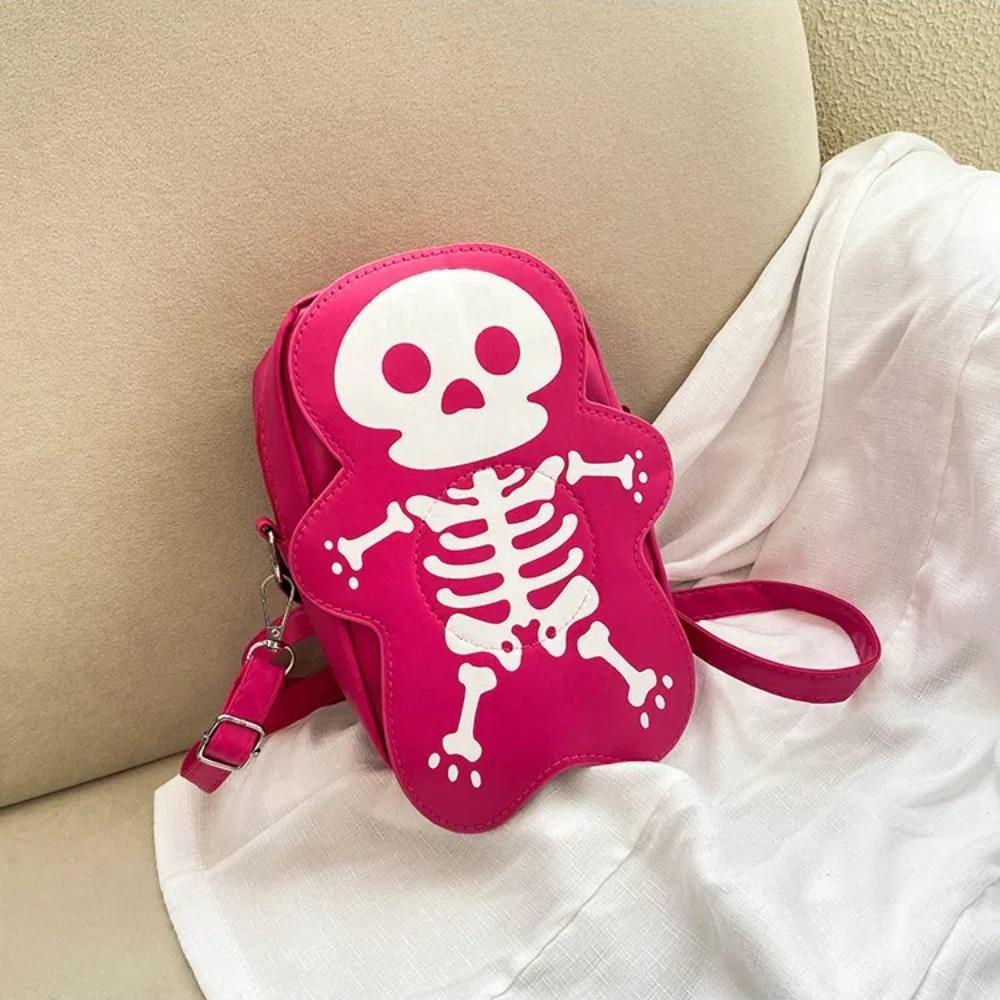 3D Skeleton Shoulder Bag Large Capacity Cute Ghost Purse Halloween Crossbody Bag  Holiday Gift