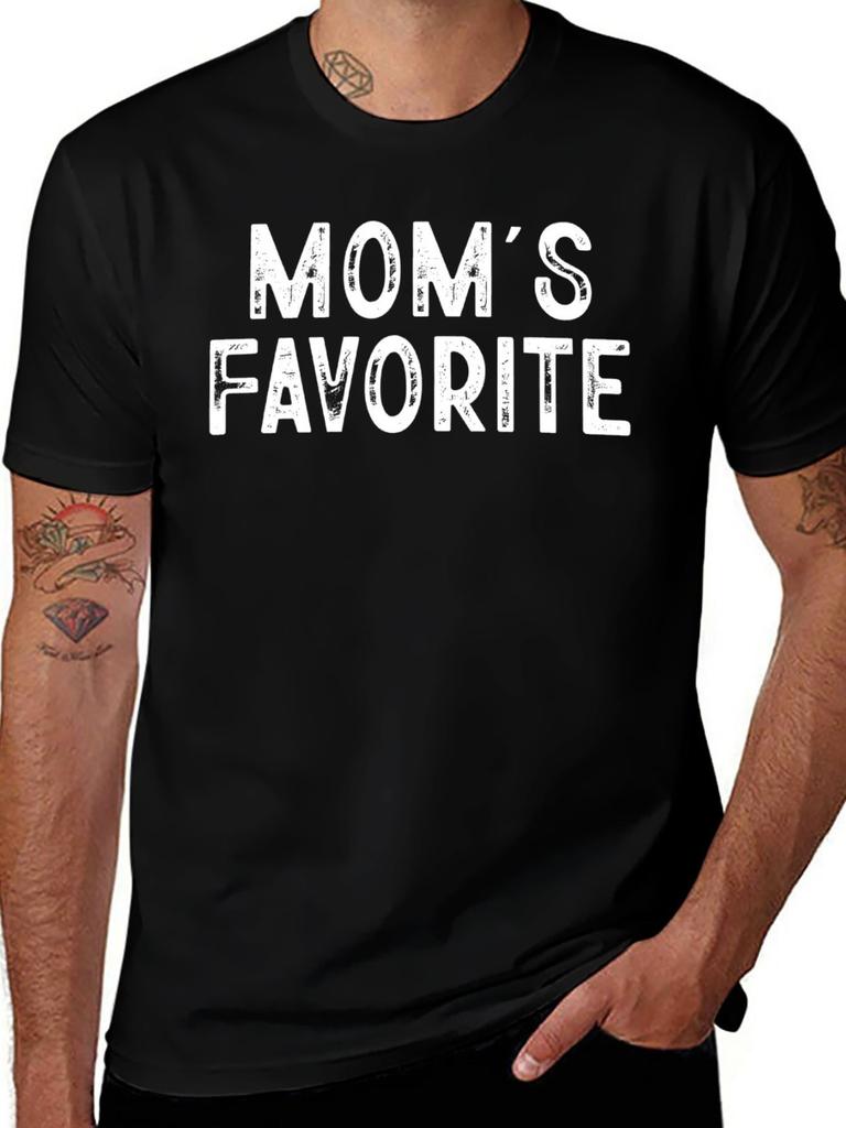 Mom’s Favorite Child Black T-Shirt Funny Family Mother’s Day Gift Graphic Tee