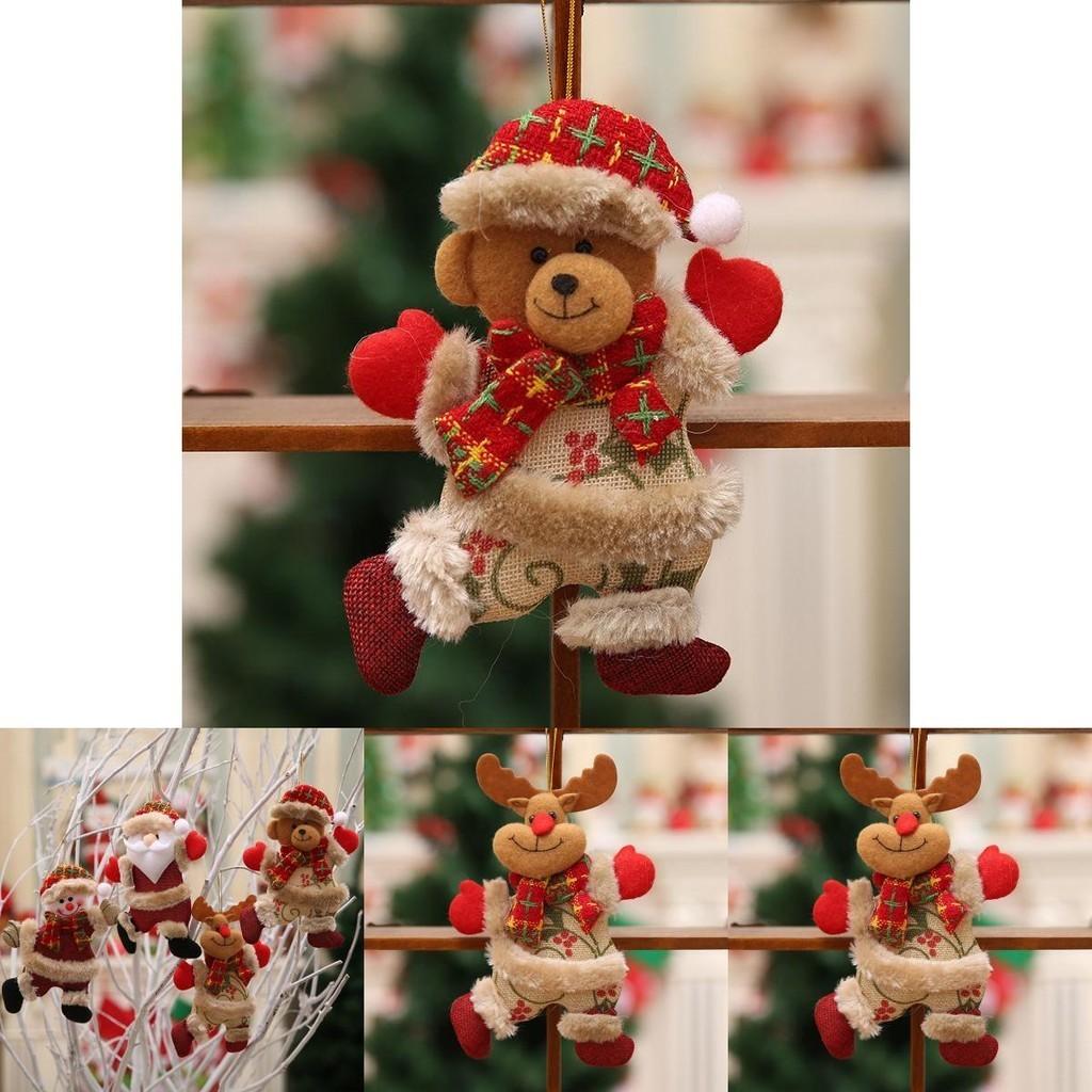 Charming Christmas Dolls Featuring Santa Snowman Elk Bear Perfect For Festive Tree Ornaments