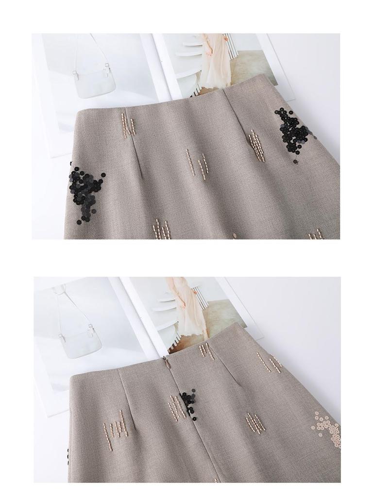 Chic Petite A-Line Sequin Skirt for Women - Spring/Autumn 2026