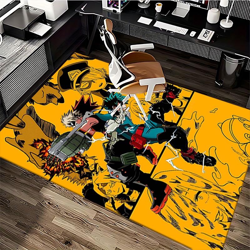 1pc My Hero Academia Midoriya Izuku Chair Mat - Anime Cartoon Design Office Desk Pad, Non-Slip Carpet for Home Decor, Living Room, Bedroom, Game Room,