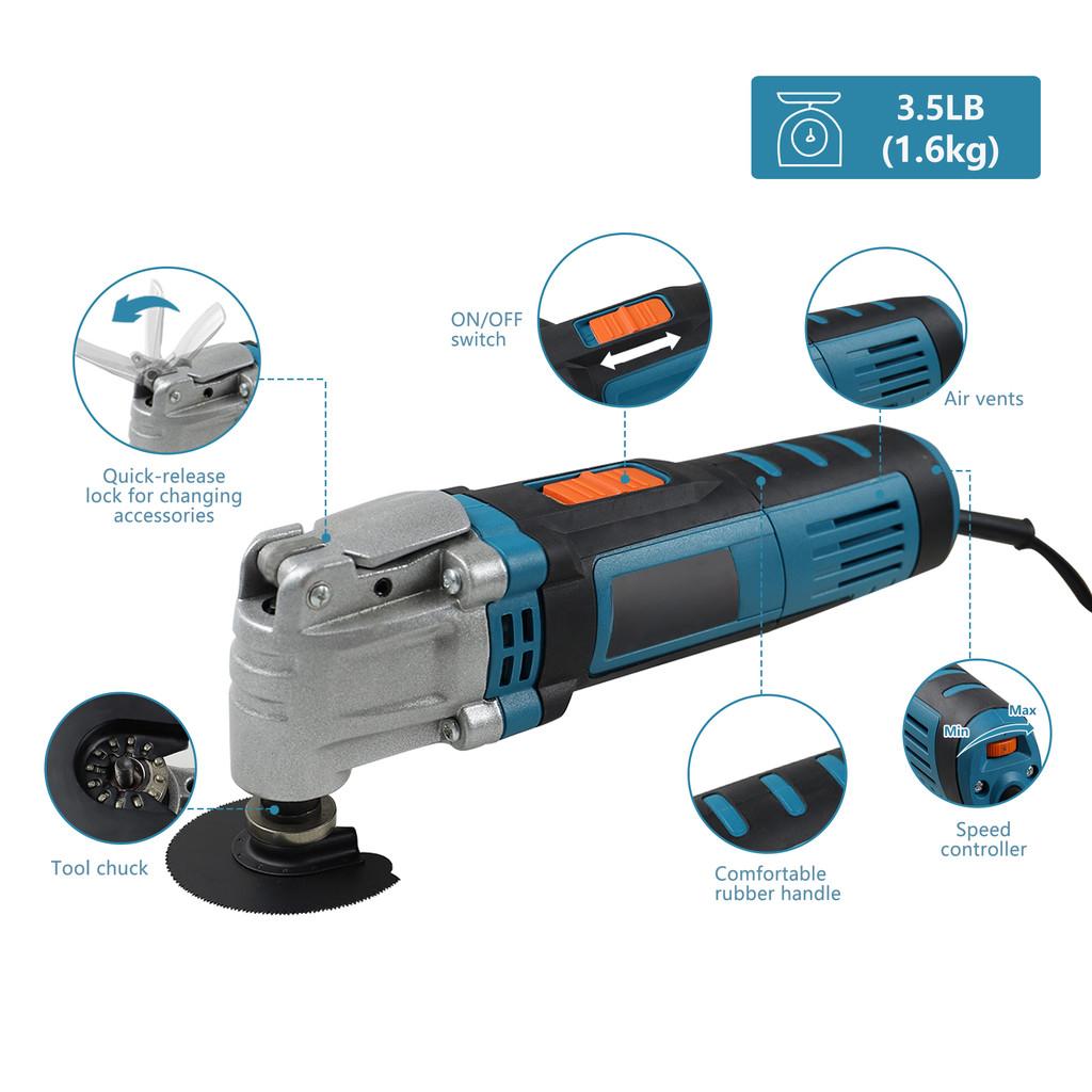 600W Portable Multifunctional Electric Trimmer Saw DIY Home Improvement Tool Renovator Quick Release Oscillating Tool