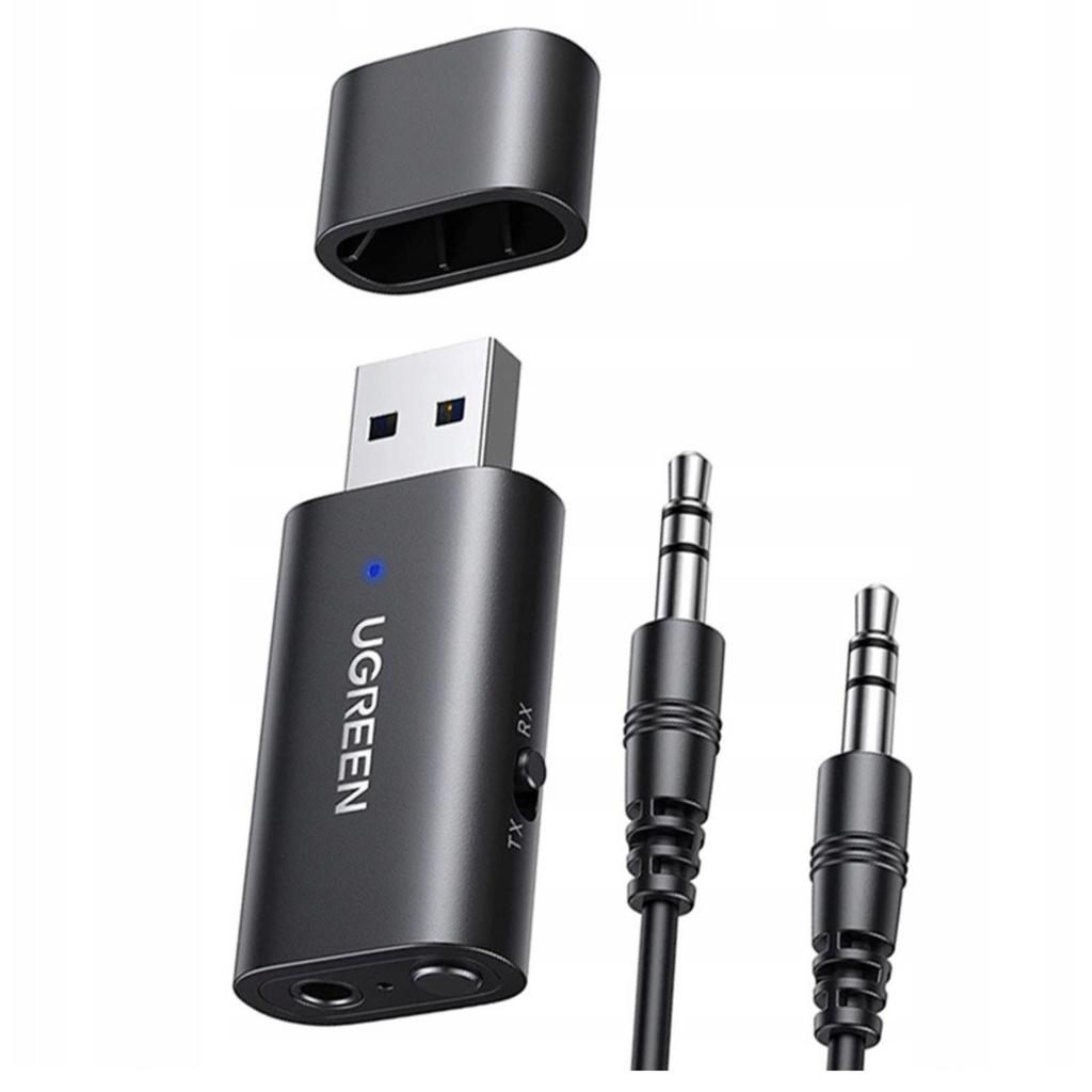 Ugreen Transmitter Sender / Receiver Bluetooth 5.1 Wireless Audio Adapter 3.5 Mm Mini Jack Black (Cm523 60300)
