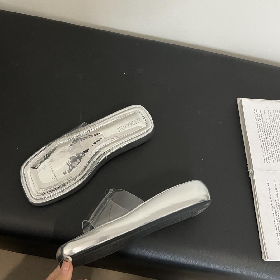 Design Sense Niche Platform Shoes Muffin Shoes Transparent Word with Open Toe Sandals Slippers Women's Summer Wear Spring and Summer Women's Shoes