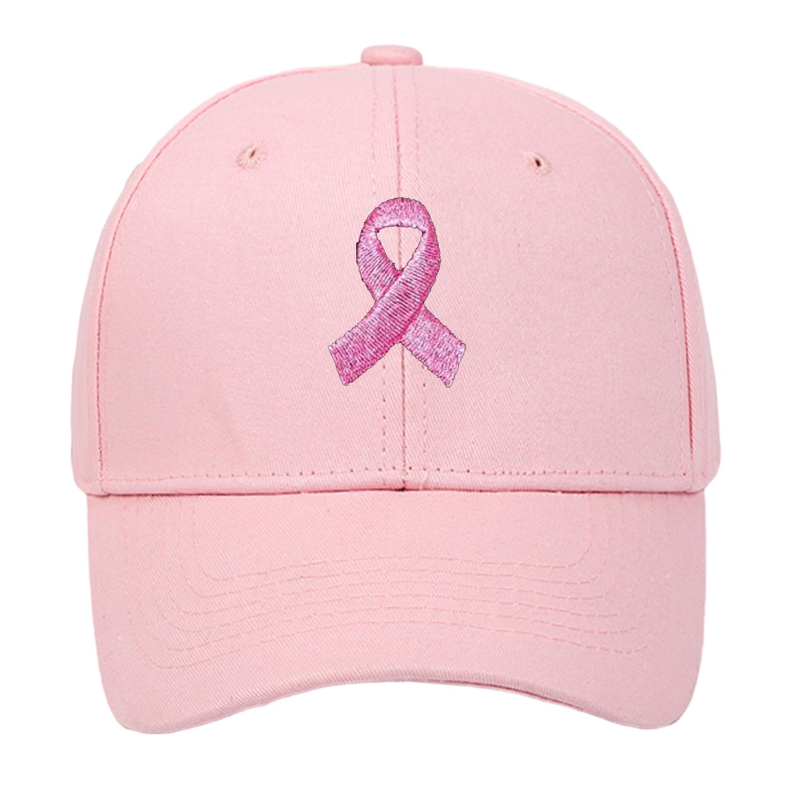 

AIDS Awareness Hat for All Age Embroidery Ribbon Baseball Hat Adjustable Women Men Unisex Sun Cap for Outdoor Activities рожевий