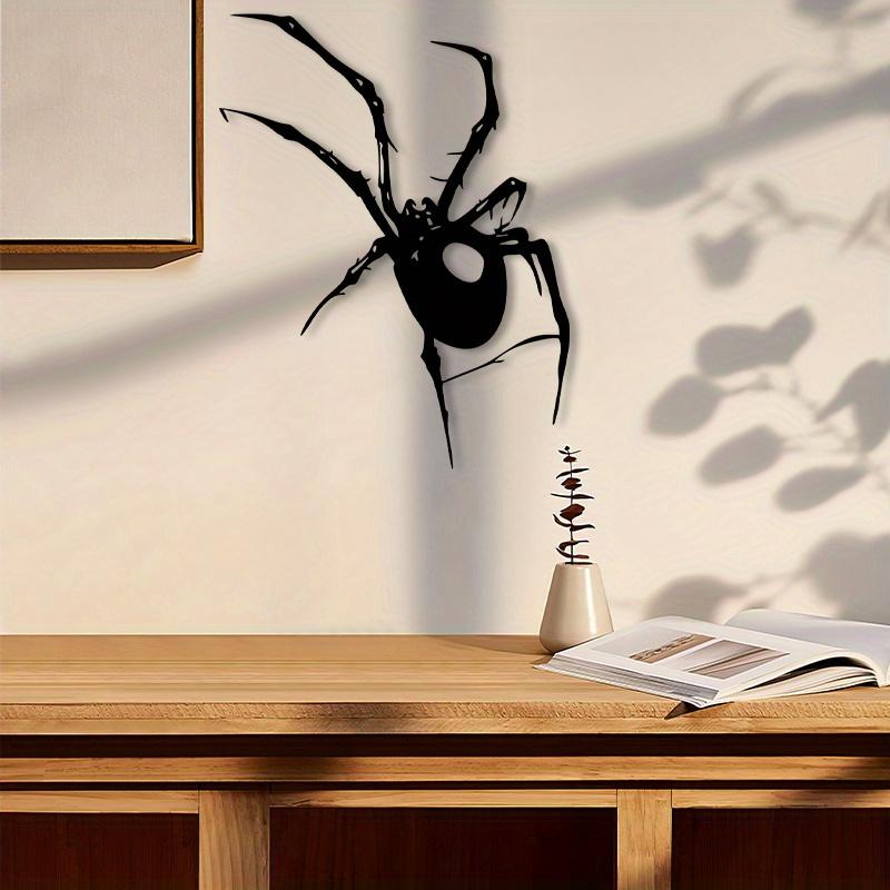 1pc Vintage Powder Coated Iron Spider Wall Art Spooky Wildlife Mural Holiday Decor