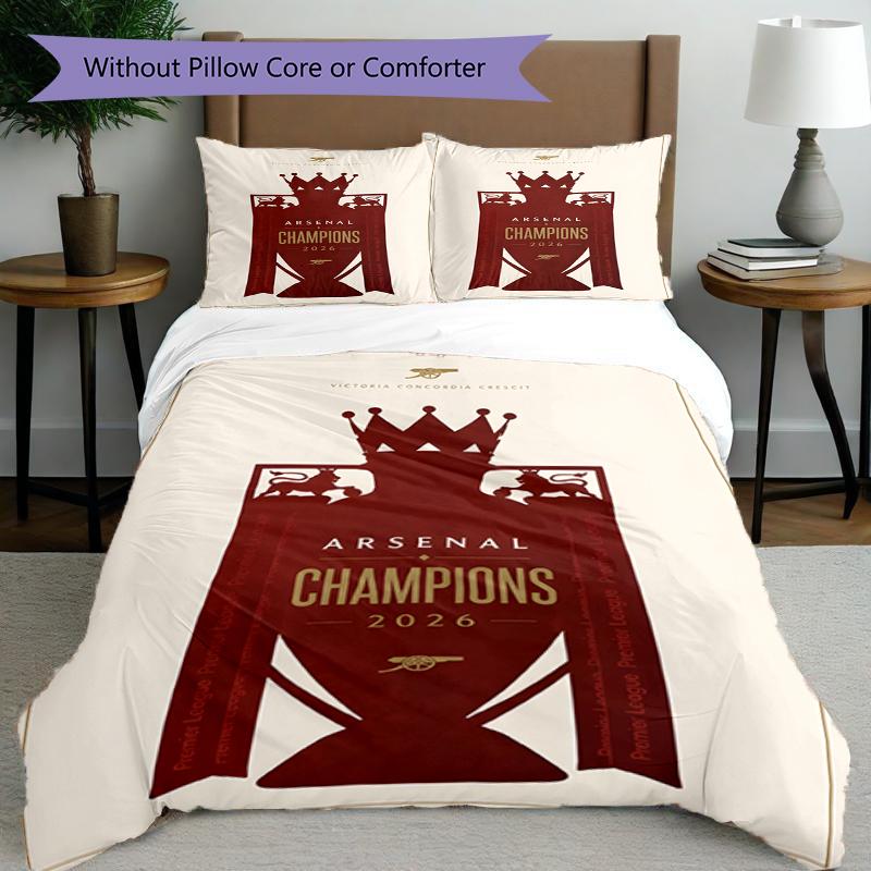 3pcs Duvet Cover Set (1*Duvet Cover + 2*Pillowcase, Without Core),football team.C Print Bedding Set, Bedroom Decor, All‑Season, Birthday Gift
