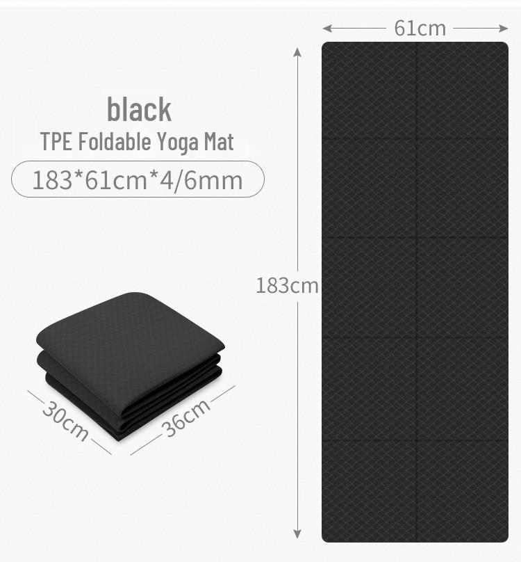 TPE Taşınabilir Kaymaz Yoga Matı, Katlanabilir 183x61x0.6cm, Çok Amaçlı Öğrenci Şekerleme Matı