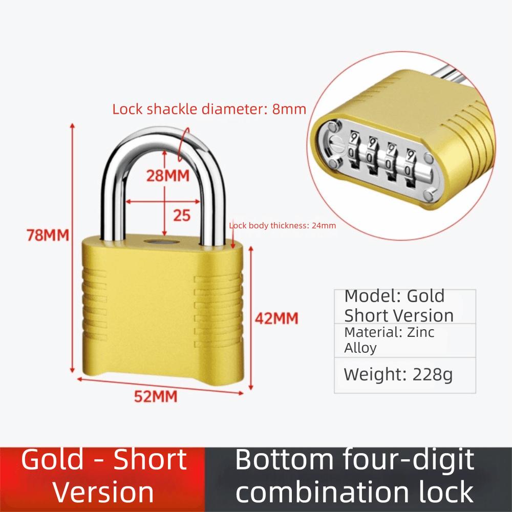4 Digit Code Keyed Padlock Anti-theft Travel Suitcase Lock  Locker, Gym,Home Office