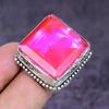 Natürlicher Rosa Rubellit Edelstein 925er Sterling Silber Schmuck Ringgröße 7 ETC-14866