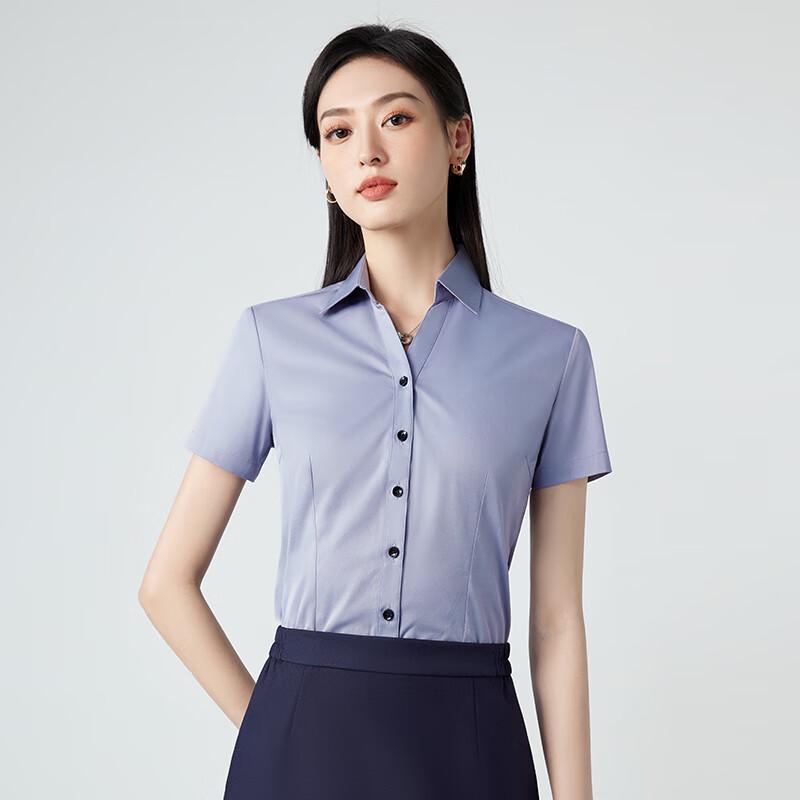Trueman Women's V-Neck Short Sleeve Blouse