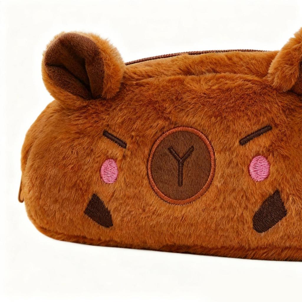 Bleistiftmäppchen Capybara Stiftbox mit Reißverschluss Plüsch-Bleistiftbox für Kinder Studenten Schulsachen Schreibwarenaufbewahrung College