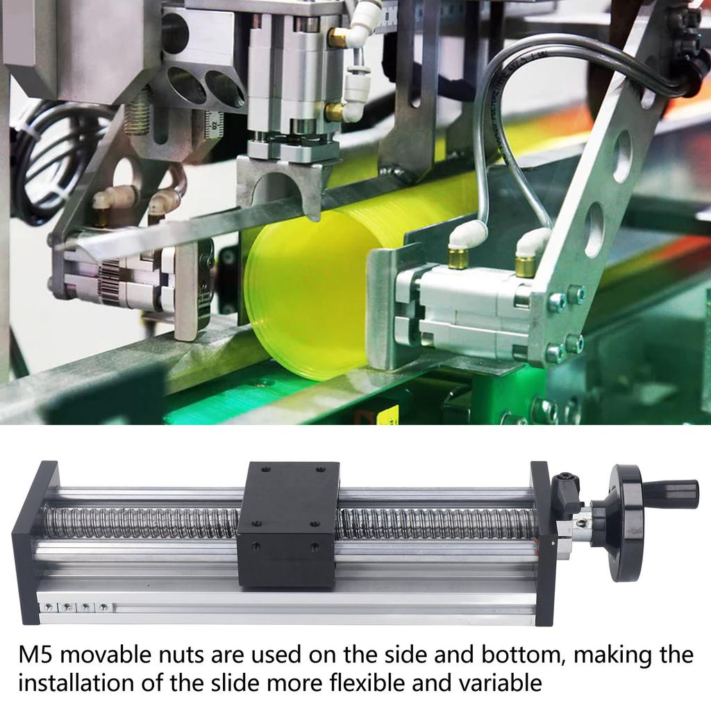 Lineare Bühne Aktuator 200mm Hub Aluminiumlegierung Manuell Kugelgewindetrieb Lineare Schienenführung Gleitbühne mit Handrad