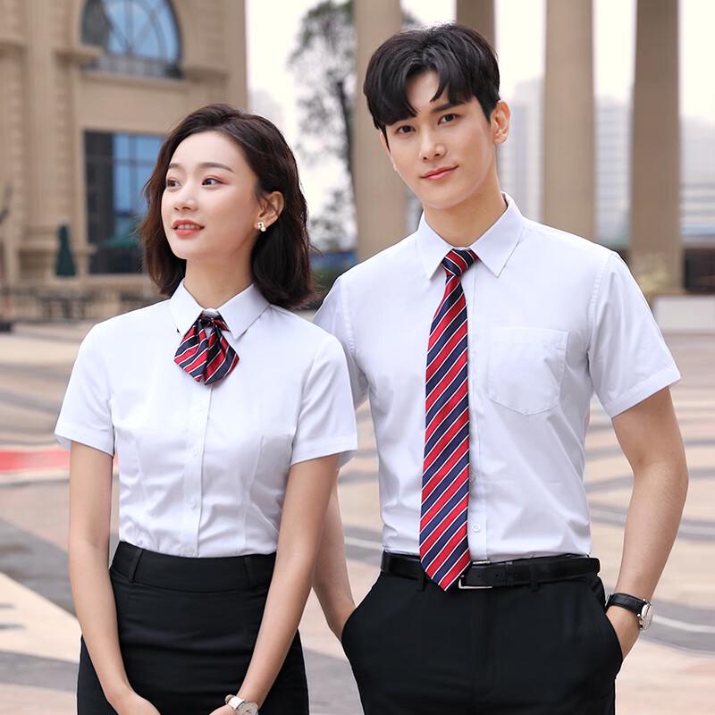 Teluoman Unisex 60% Cotton Short-Sleeve Business Shirt JH1877