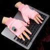 Fingerless Heated Gloves for Women Men Rechargeable Electric Touchscreen Gloves with Digital Display Hand Warming Gloves for Cold Weather Work Hunting