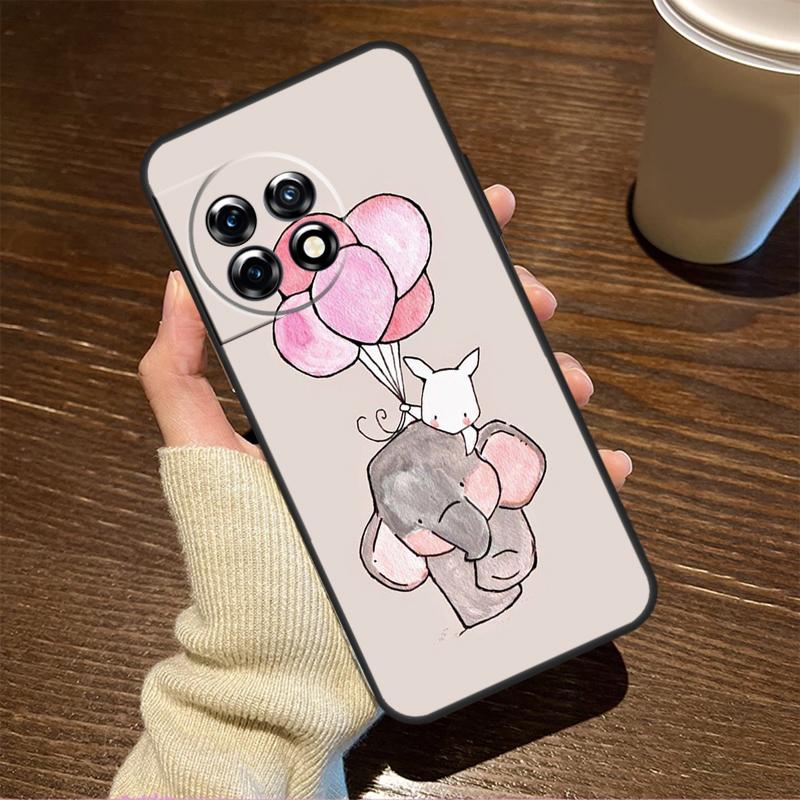 Cute Elephant For OnePlus 15R 13 12 11 9 Pro 12R 13R 10T 13T Case For OnePlus Nord 5 CE 2 3 4 Lite N20 N30