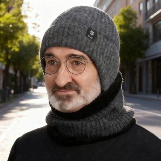 Mens Hat Ear Flaps Winter Warmth Autumn Knit Cap Stretchable Fluffy Fleece-lined Thermal Windproof Warm Simple Commuting Cycling Skiing Climbing Gift