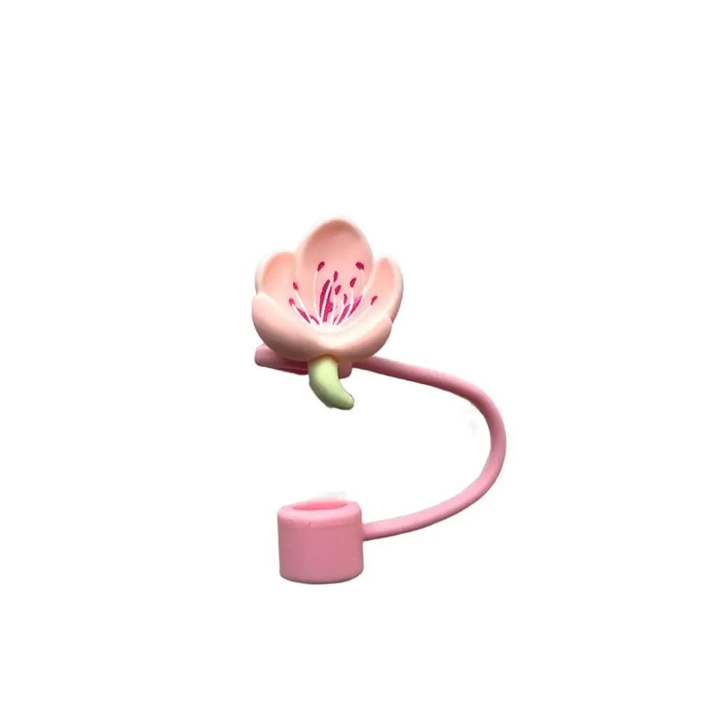 Portable Flower Straw Tips Covers Dust-Proof Good Sealing Straw Cover Cap Party Supplies Straw Topper for 10mm Straw