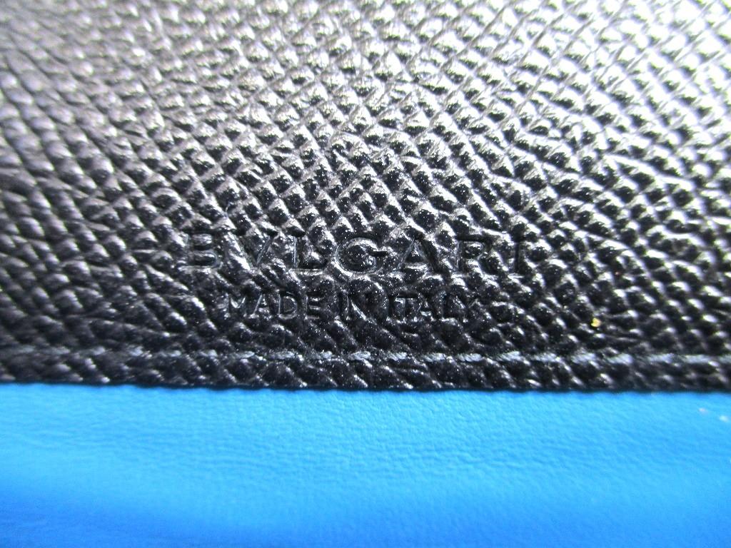 Authentic BVLGARI Black Leather Logo Clip Flap Long Wallet #a800  Refurbished