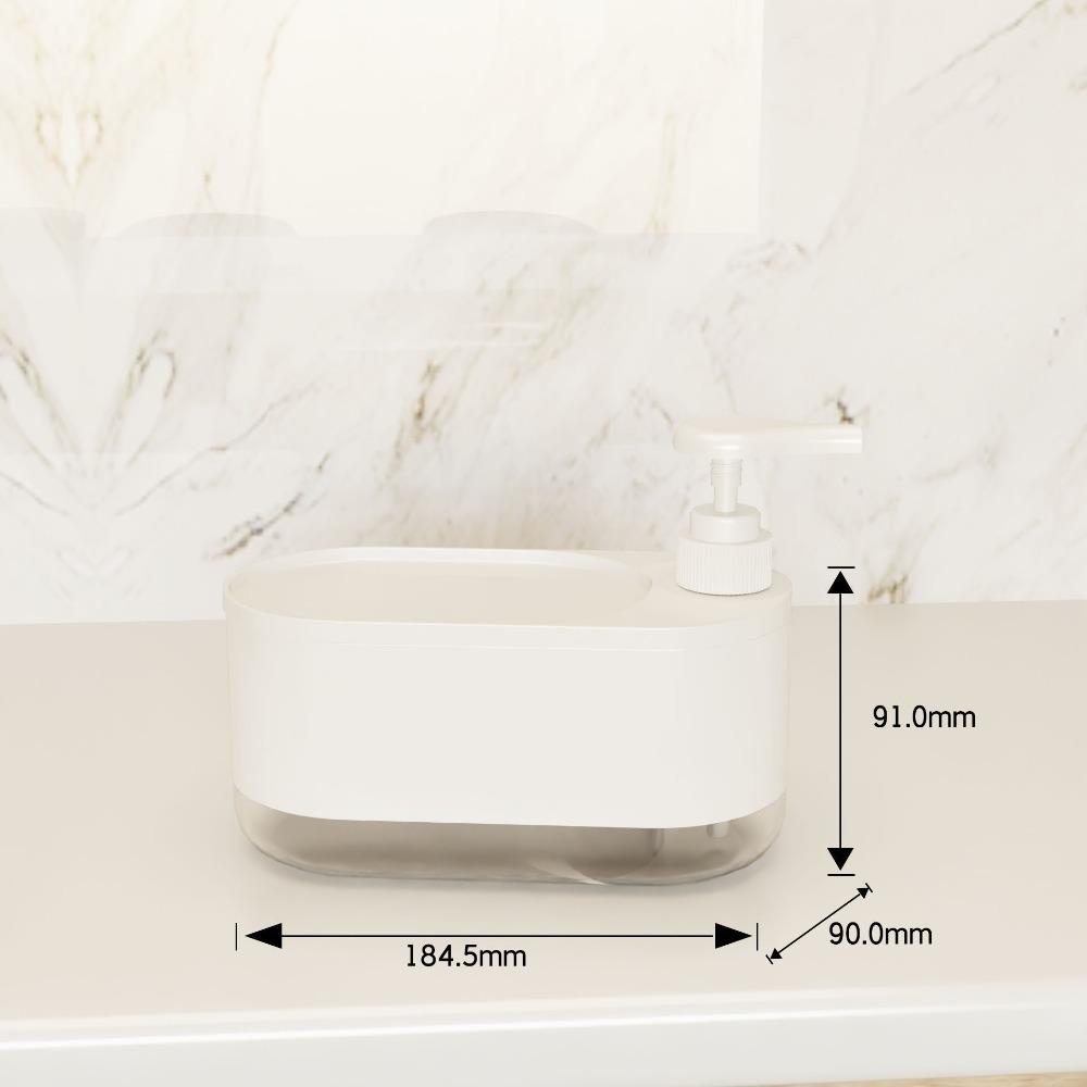 

New Large Capacity Dual Soap Dispenser with Sponge Holder Manual Press Detergent Dispenser kitchen Accessories Bathroom білий