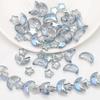 Moon and Star Glass Beads Set: Iridescent DIY Bracelet & Necklace Kit