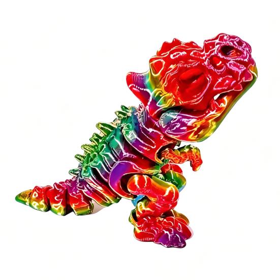 

3D Printed Dinosaur Toy with Movable Joints Non-Toxic Educational Toy Interactive Dino Figure for Kids A