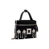 Roger Vivier RV Vanity Charleston Velvet And Leather Mini Shoulder Bag Women handbags Black RBWANMH6000K5TB999