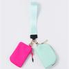 LULU Color Block Waterproof Nylon Coin Purse & Wristlet Key Bag
