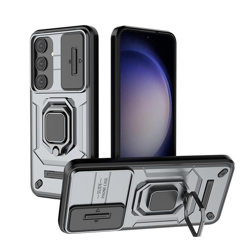Slide Camera Lens Protector Armor Case For Samsung Galaxy S23 Plus Ultra Military Grade Bumpers Ring Cover