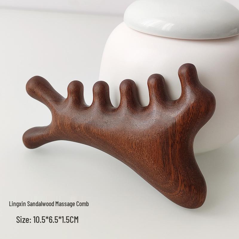 Sandalwood Monster Comb: Multifunctional Scalp Massager & Gua Sha Therapy Tool