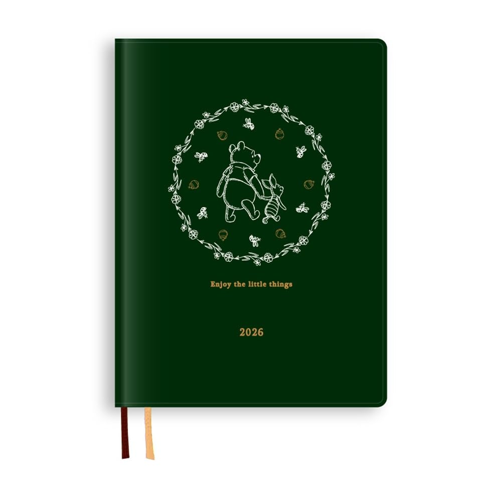 Daigo 2026 Disney Weekly Winnie the December 2025 Start Planner, Left, B6, Pooh, Green, E6211,