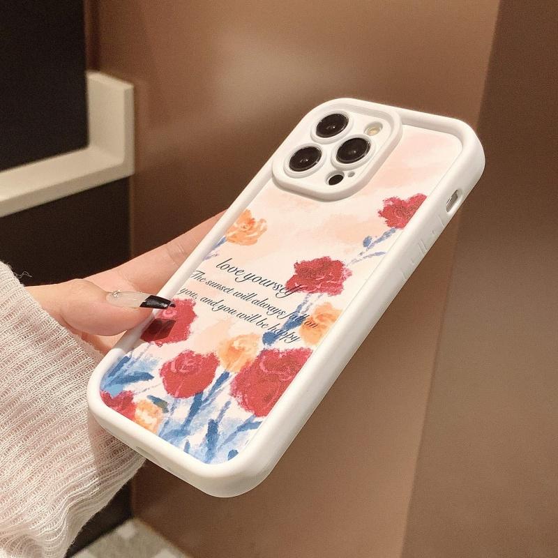 Rose Graphic Phone Case For iPhone 16E 16 15 14 13 12 11 X XR XS SE 2022 8 7 Plus Pro Max 12 13 Mini TPU Shockproof Back Cover