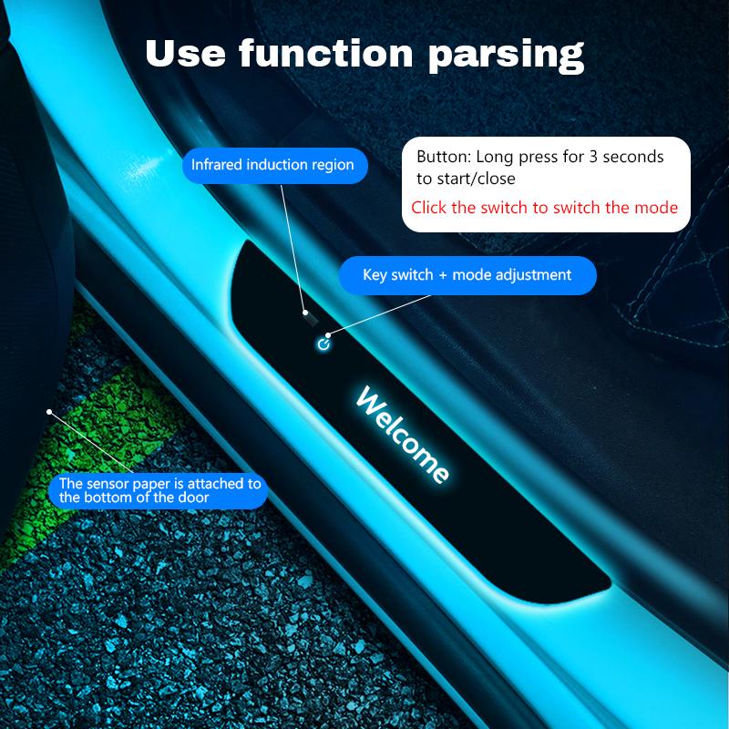 

Door Welcome Pedal With Light Threshold Strip Wireless Car Threshold Strip Led Wireless Streame OTHER MODEL