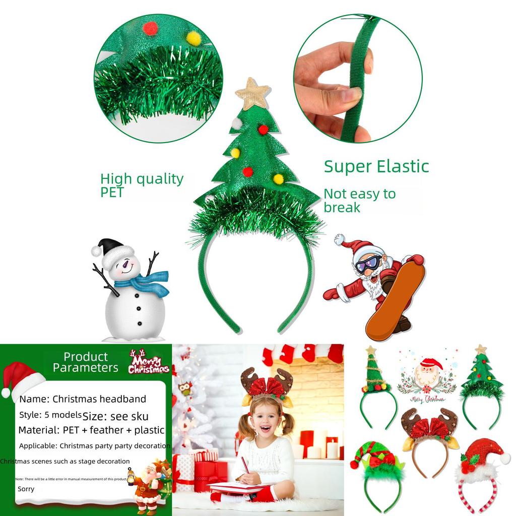 Urocza Kreskówkowa Opaska Świąteczna Dla Dzieci i Dorosłych Świąteczne Akcesoria Imprezowe