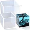 Transparent Square Silicone Mold 4inch Large Cube Casting Molds Epoxy  for Resin Casting