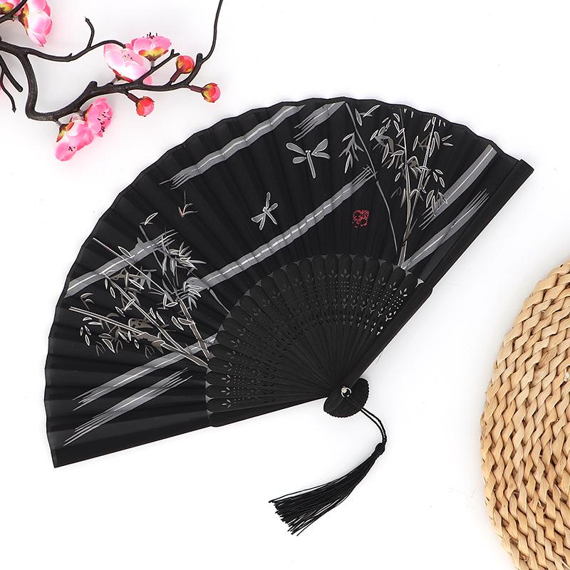 Hanfu skládací vějíř pro ženy inspirovaný japonským a čínským stylem – Scénický tanec bambusový styl
