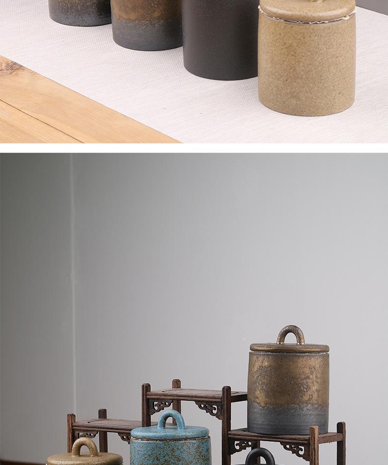 Japanese Retro Ceramic Tea Storage Canister - Moisture-proof, Sealed Pottery Jar for Pu'er, Black, and Green Tea