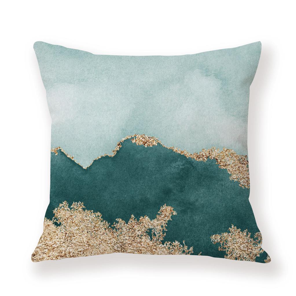 Watercolor Ins Wind Flashing Plush Pillowcase Contrasting Color Creative Model Room Decoration Pillow Car Sofa