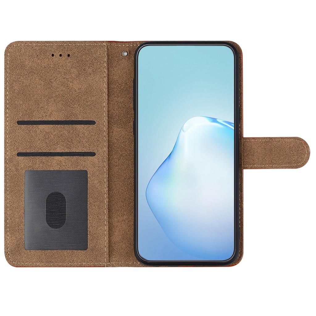 For Motorola Moto G84 5G Cell Phone Case with Strap Lines Imprinted PU Leather Cover