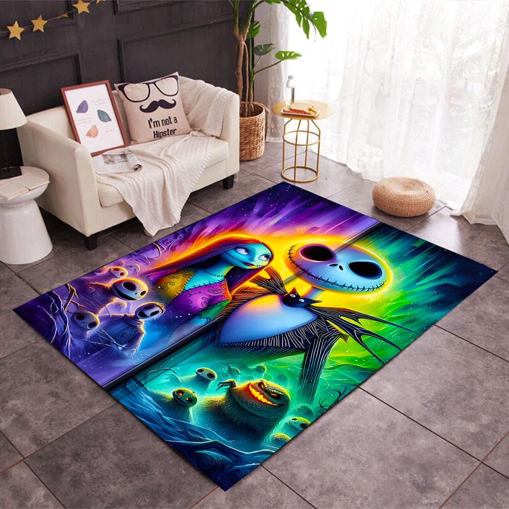 Tappeti Antiscivolo a Tema Nightmare Before Christmas - Decorazioni per la Casa in Poliestere, Adatti per Camere da Letto, Soggiorni, Ingressi, Studi e Decorazioni