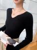 Women's V-Neck Cashmere Base Layer Sweater: Slimming, Solid Color, Soft, and Comfortable Knitwear for Autumn and Winter.