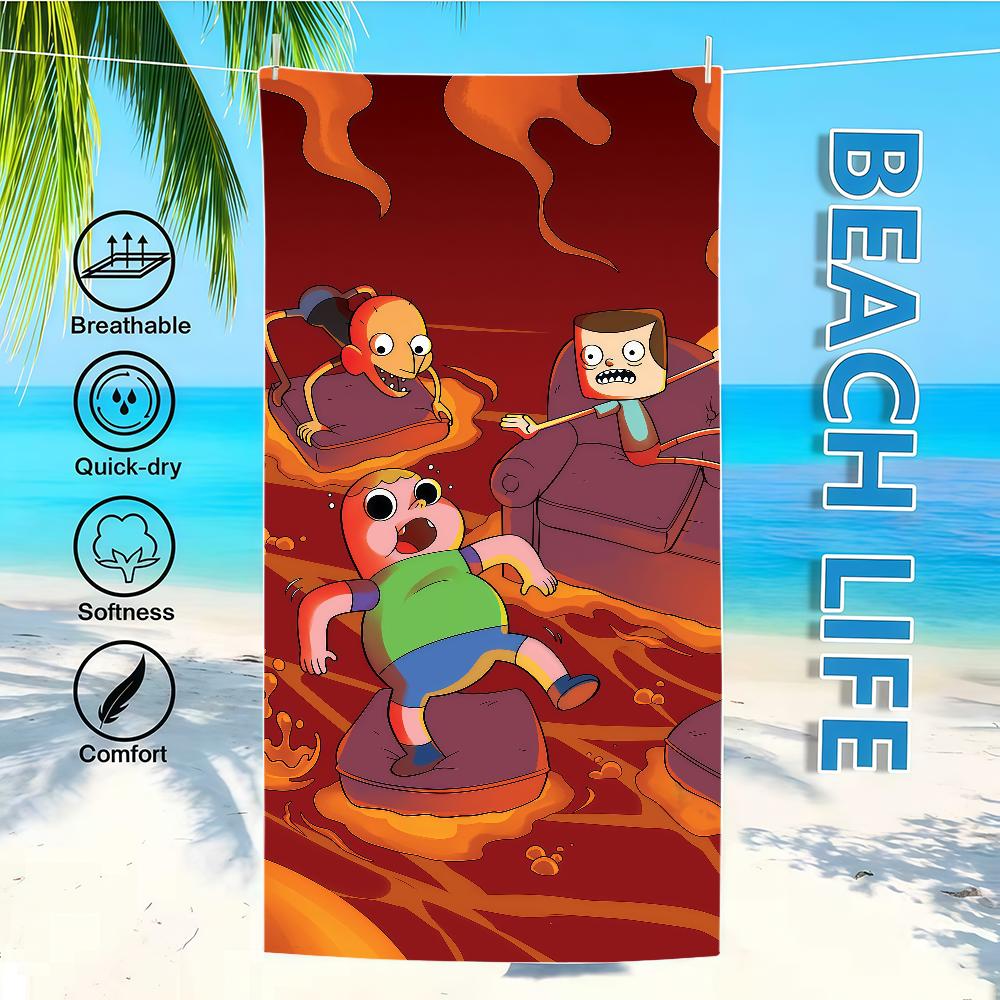 Serviette Drôle Textile Peignoir Plage Séchage Rapide Léger Portable C-ClarenceS-ES Camping Piscine Dessin Animé CTHN Voyage
