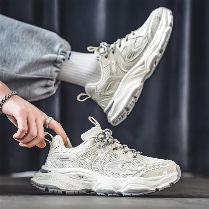Hong Kong style dad shoes summer sense mesh casual thick sole heightening sports shoes