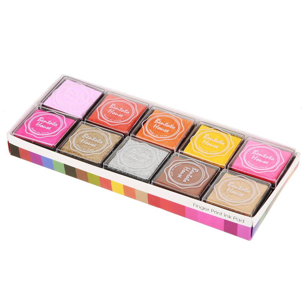 20 Color Ink Pads Rubber Stamps Finger Painting Craft Cardmaking